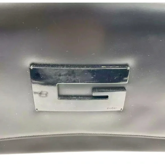 GUCCI Shoulder Bag Enamel Black Auth genuine premium quality Italian leather - Picture 5 of 10